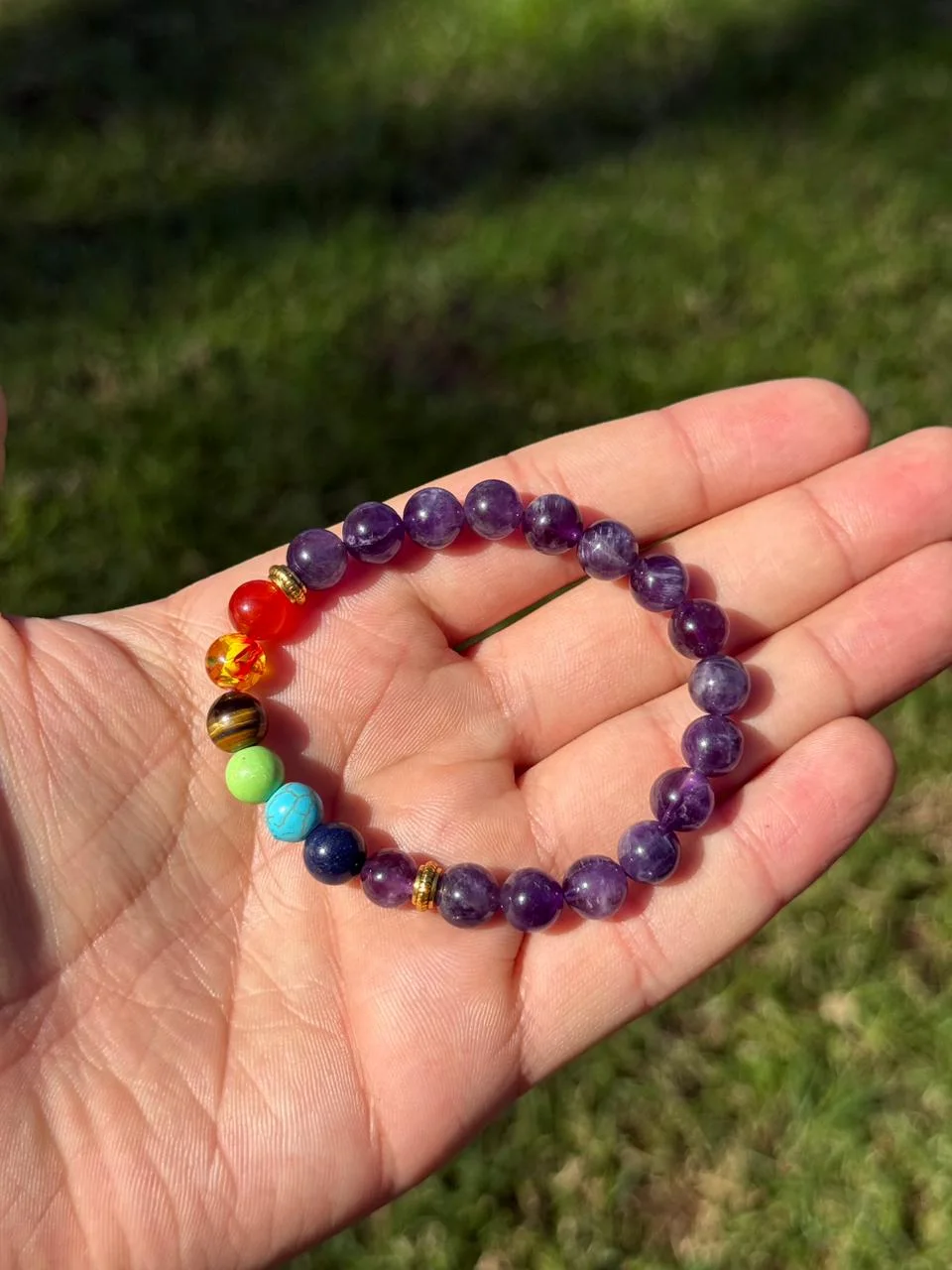 bracelet améthyste chakra /سوار شاكرا من الجمشت