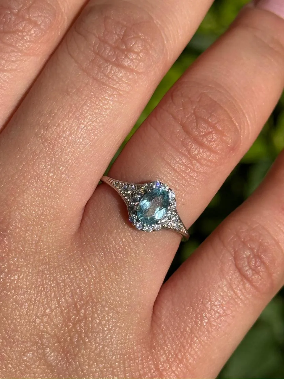 Bague topaz bleu en argent s925/خاتم من التوباز الفضة عيار 925