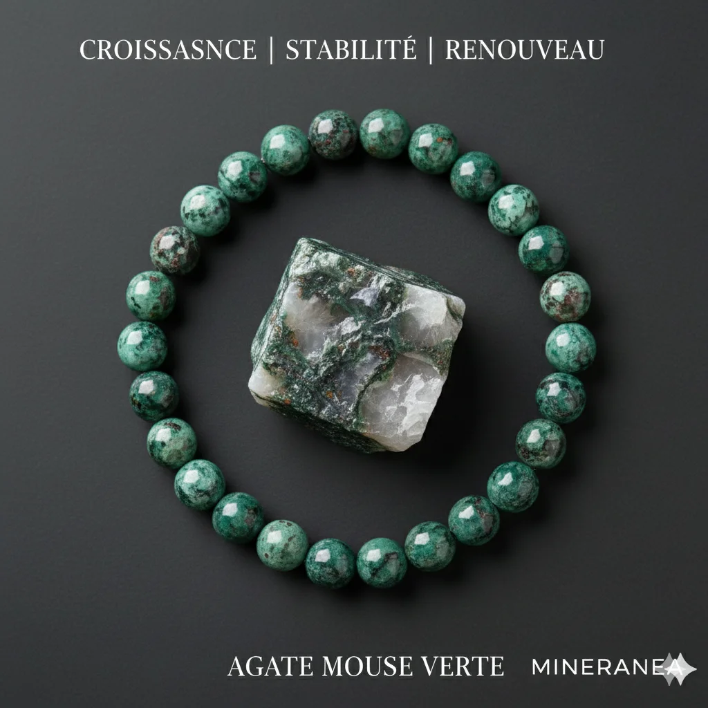 bracelet moss agate / سوار حجر الأجات الطحالب