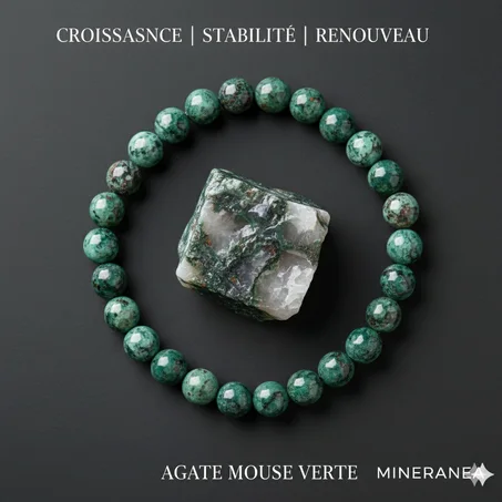 bracelet moss agate / سوار حجر الأجات الطحالب