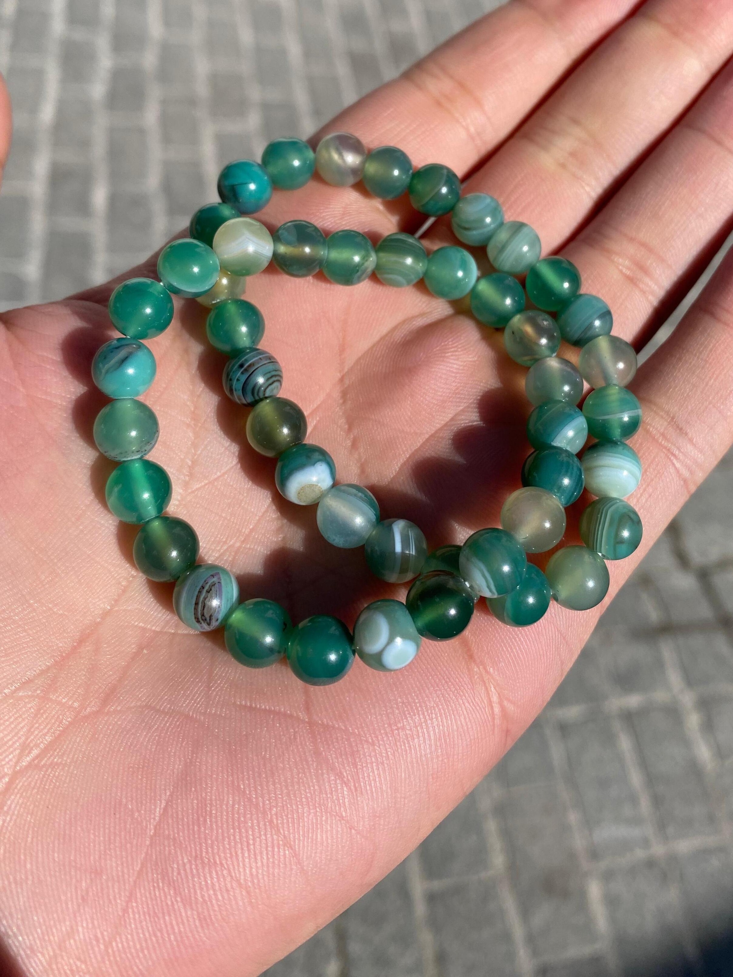 bracelet agate vert / سوار العقيق الأخضر