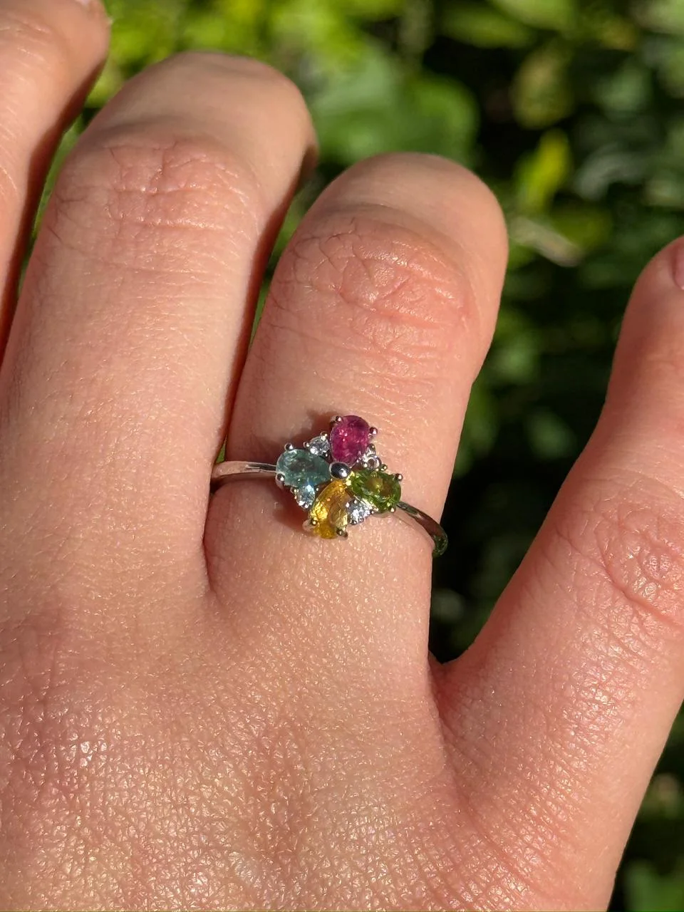 bague tourmaline en argent s925 /خاتم التورمالين من الفضة عيار 925