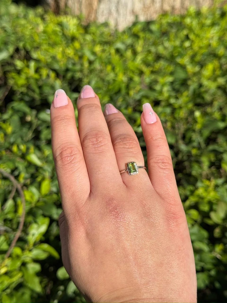Bague peridot en argent s925/ خاتم من الزبرجد من الفضة عيار 925