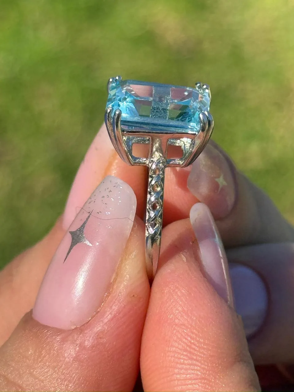 Bague topaz en argent s925/خاتم من التوباز الفضة عيار 925