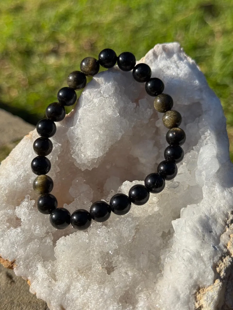 bracelet obsidienne doré / سوار السبج ذهبي