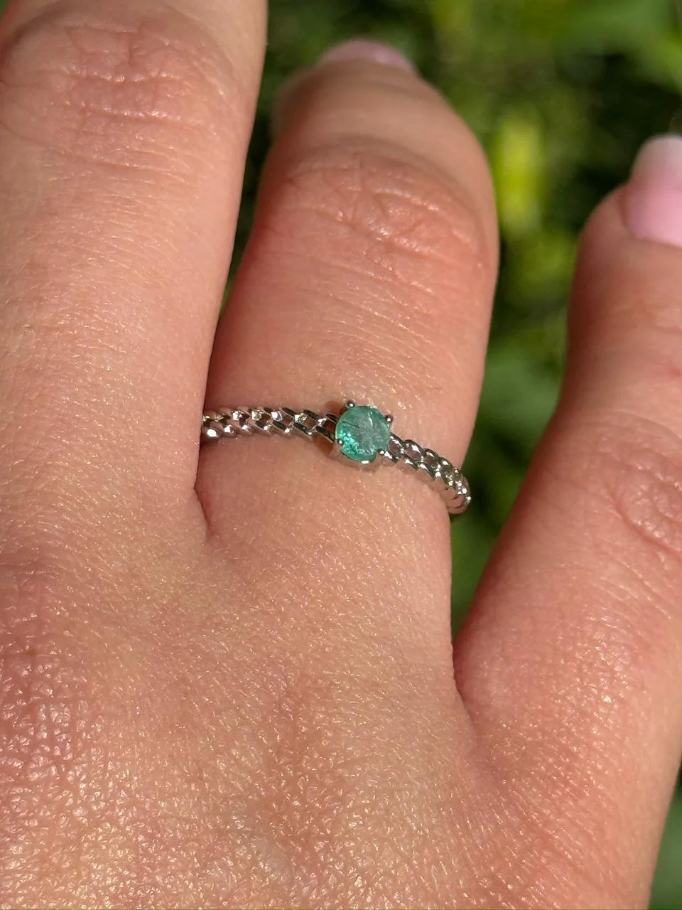 Bague émeraude en argent s925/خاتم من الزمرد الفضة عيار 925