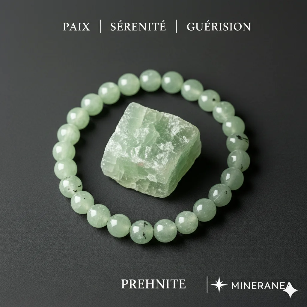 bracelet prehnite / سوار حجر البرينايت الطبيعي