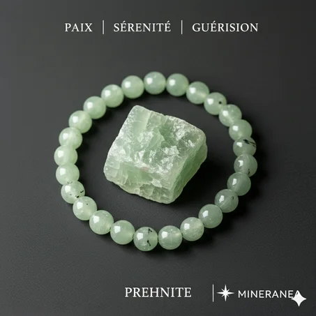 bracelet prehnite / سوار حجر البرينايت الطبيعي