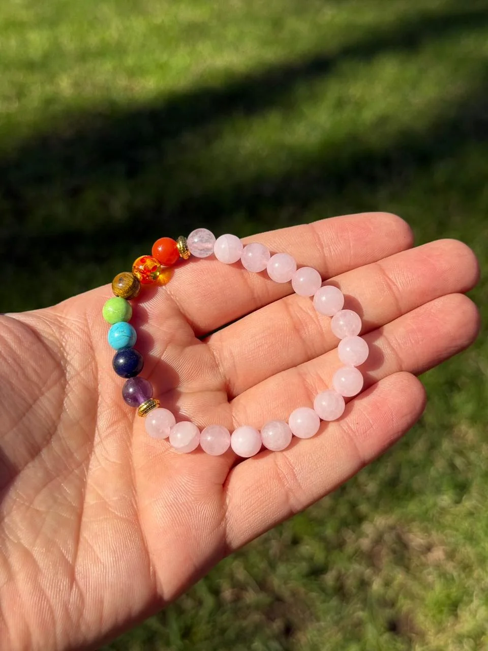 bracelet quartz rose chakra /سوار شاكرا من الكوارتز الوردي