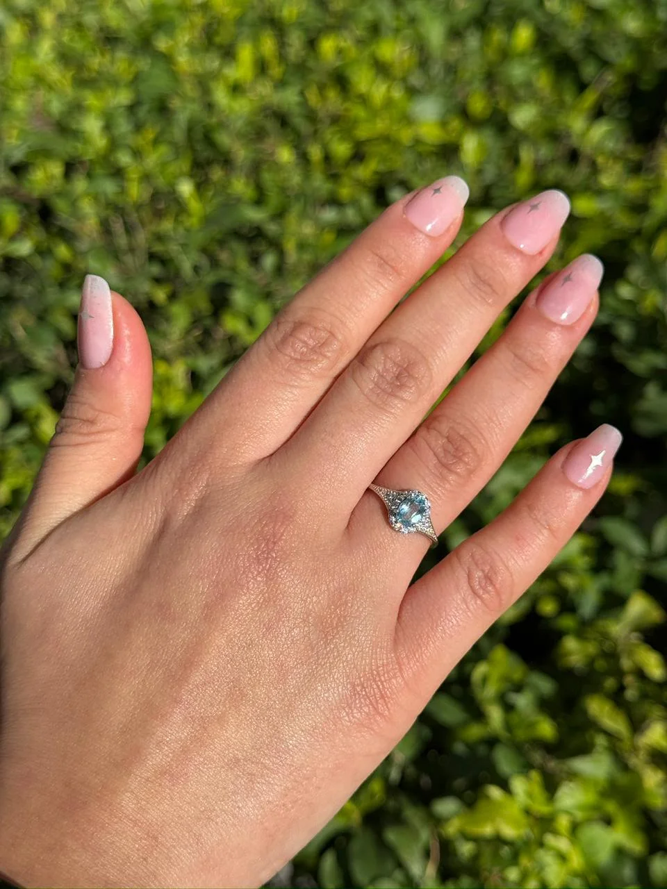 Bague topaz bleu en argent s925/خاتم من التوباز الفضة عيار 925