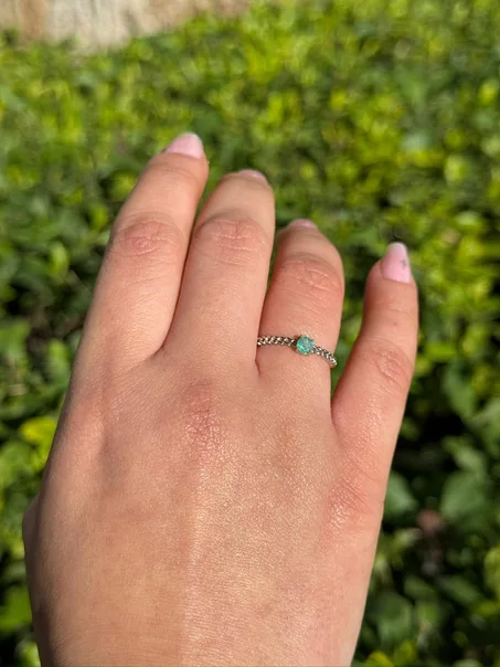 Bague émeraude en argent s925/خاتم من الزمرد الفضة عيار 925