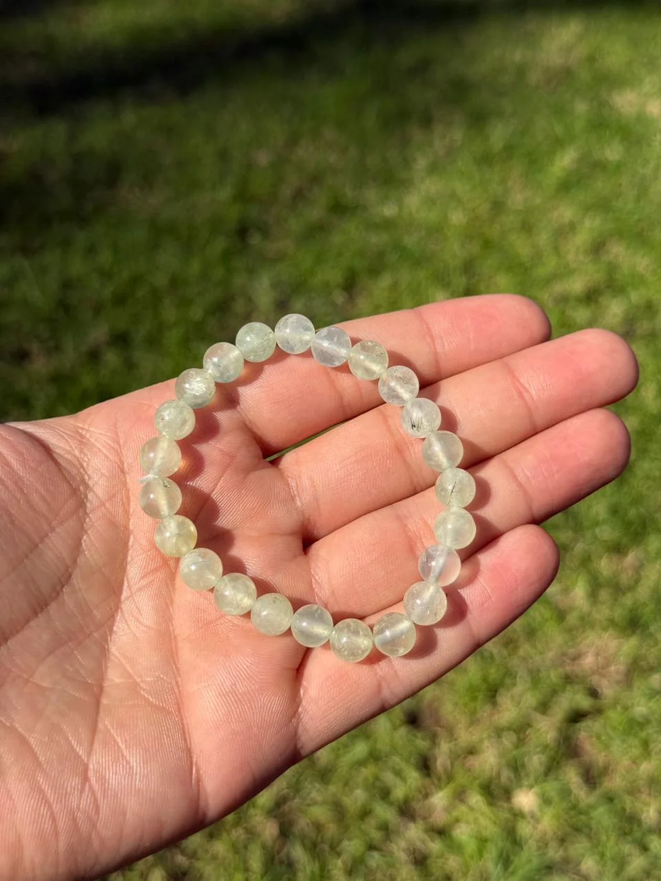 bracelet prehnite / سوار حجر البرينايت الطبيعي