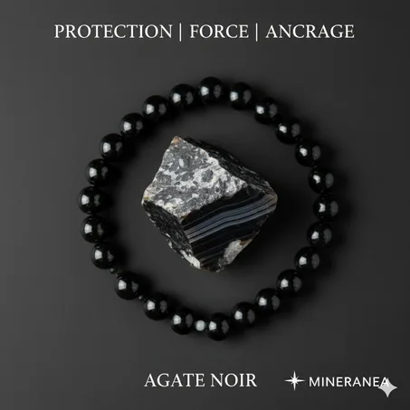 bracelet agate noir /سوار العقيق الأسود