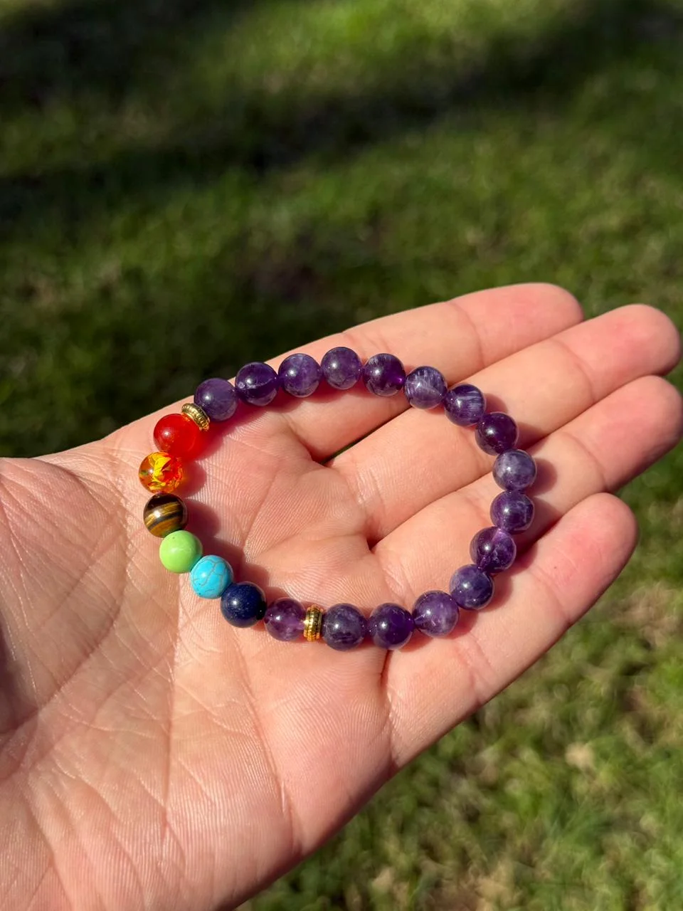 bracelet améthyste chakra /سوار شاكرا من الجمشت