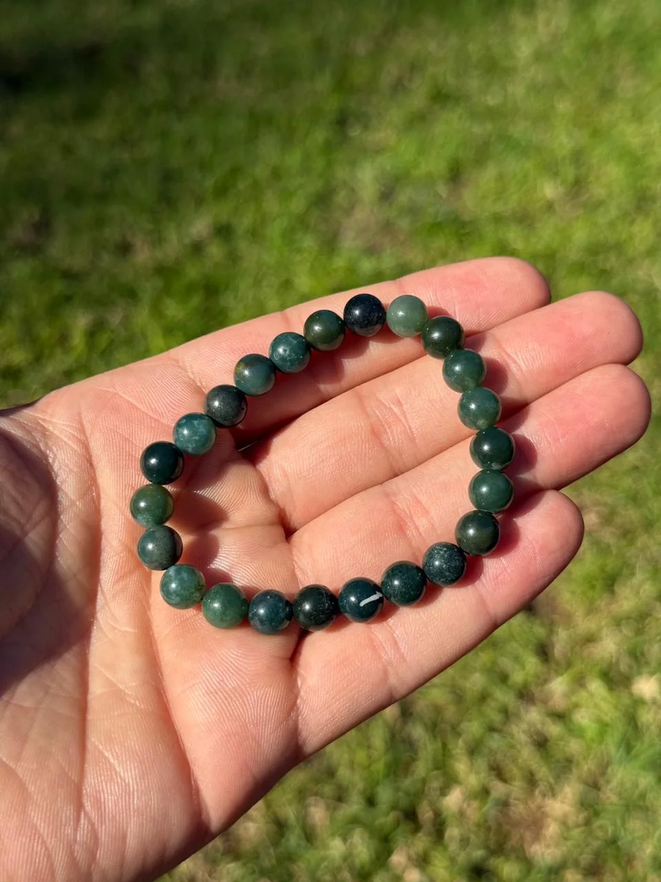 bracelet moss agate / سوار حجر الأجات الطحالب