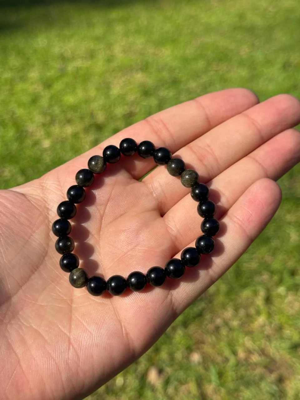 bracelet obsidienne doré / سوار السبج ذهبي
