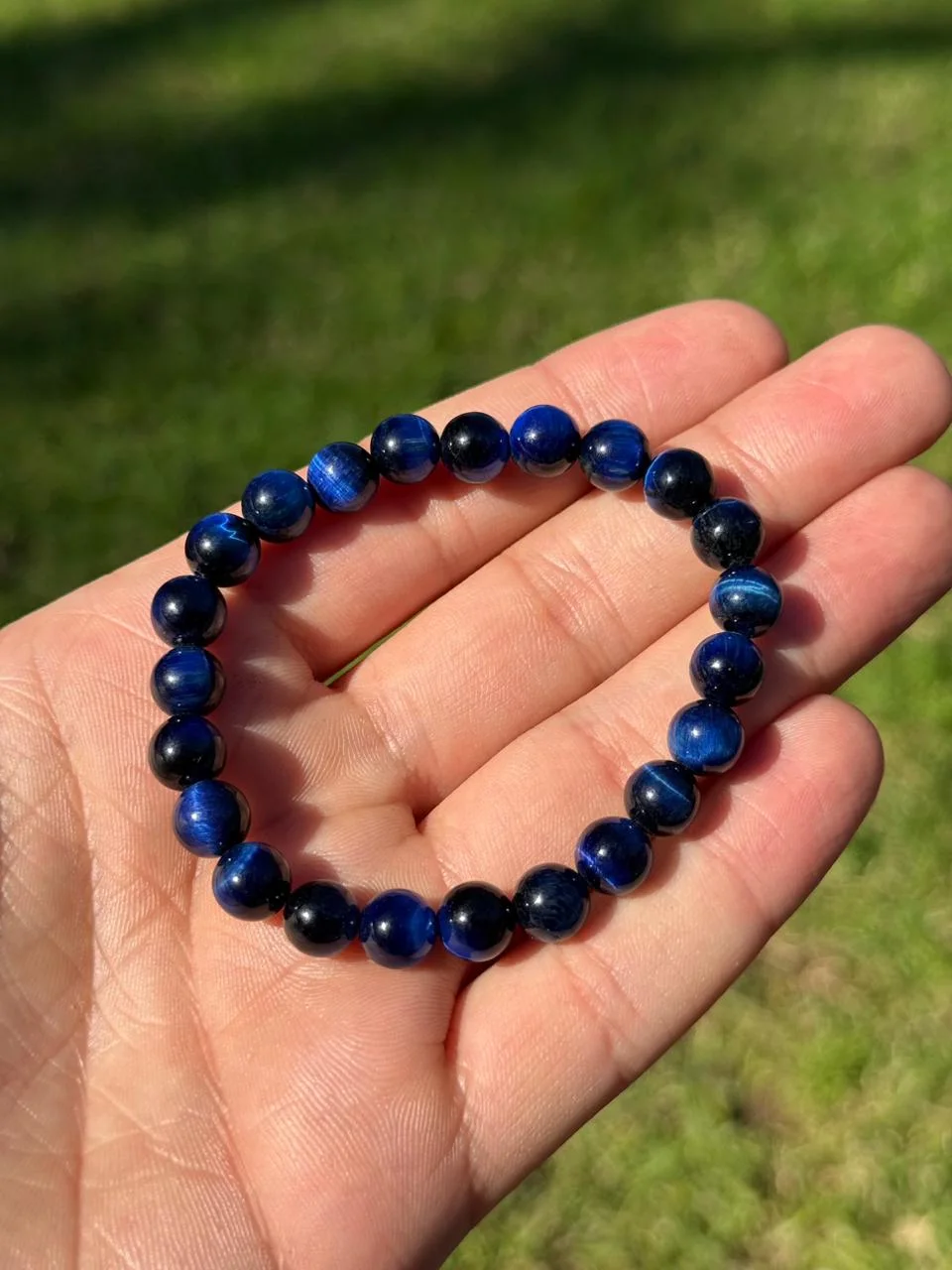 Bracelet œil de tigre bleu & Lapis-lazuli