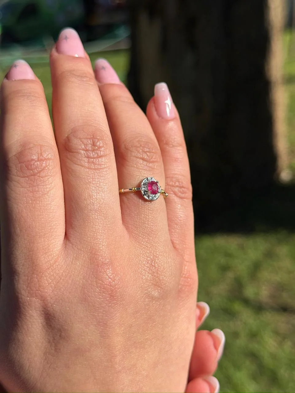 Bague rubis en argent s925/خاتم من الياقوت من الفضة عيار 925