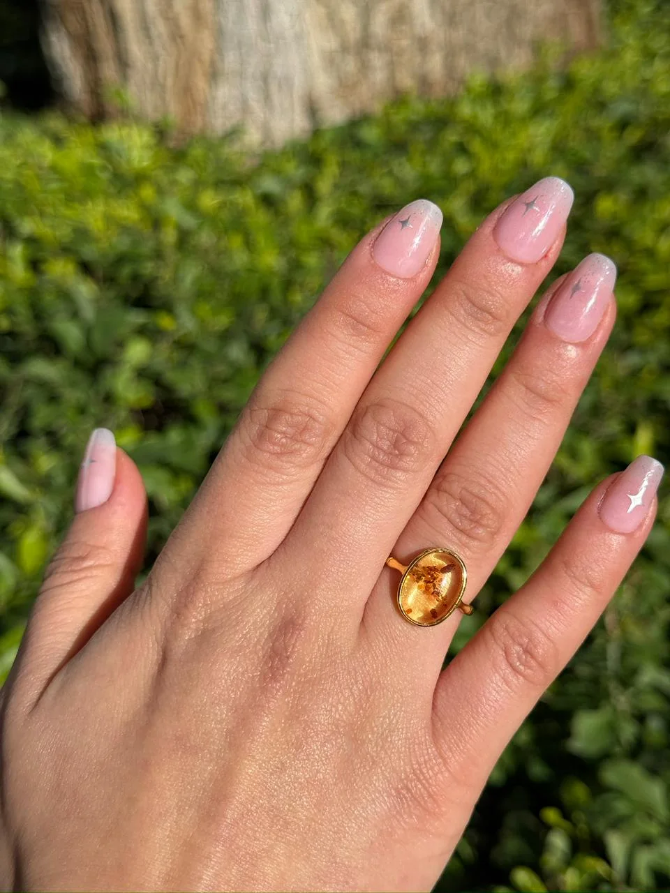 Bague Ambre en argent s925 / خاتم من الكهرمان والفضة عيار 925