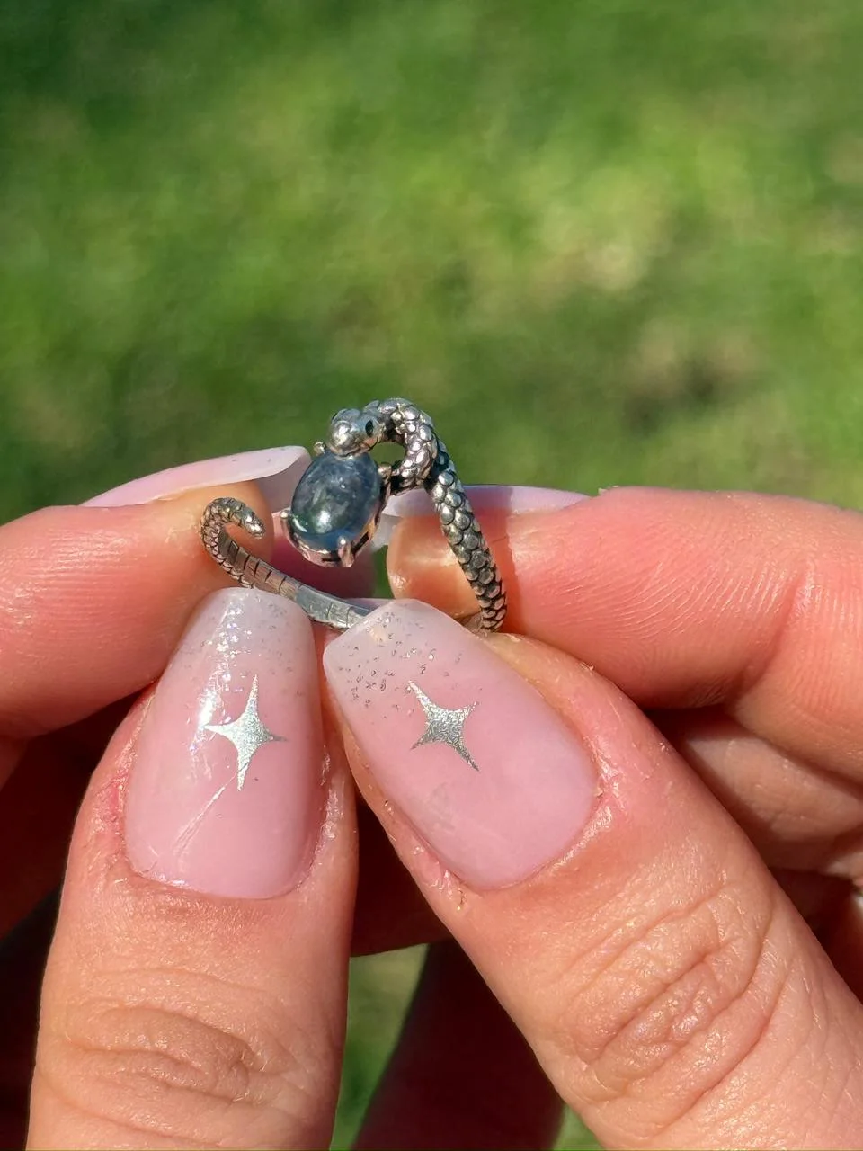 Bague aquamarine en argent 925  / خاتم أكوامارين فضة عيار 925