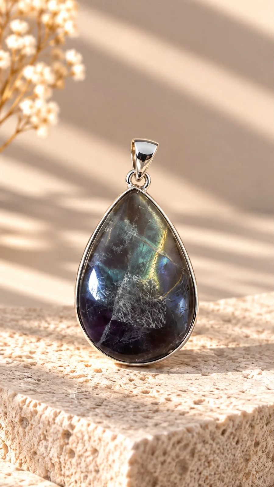 collier fluorite verte/قلادة الفلوريت الأخضر