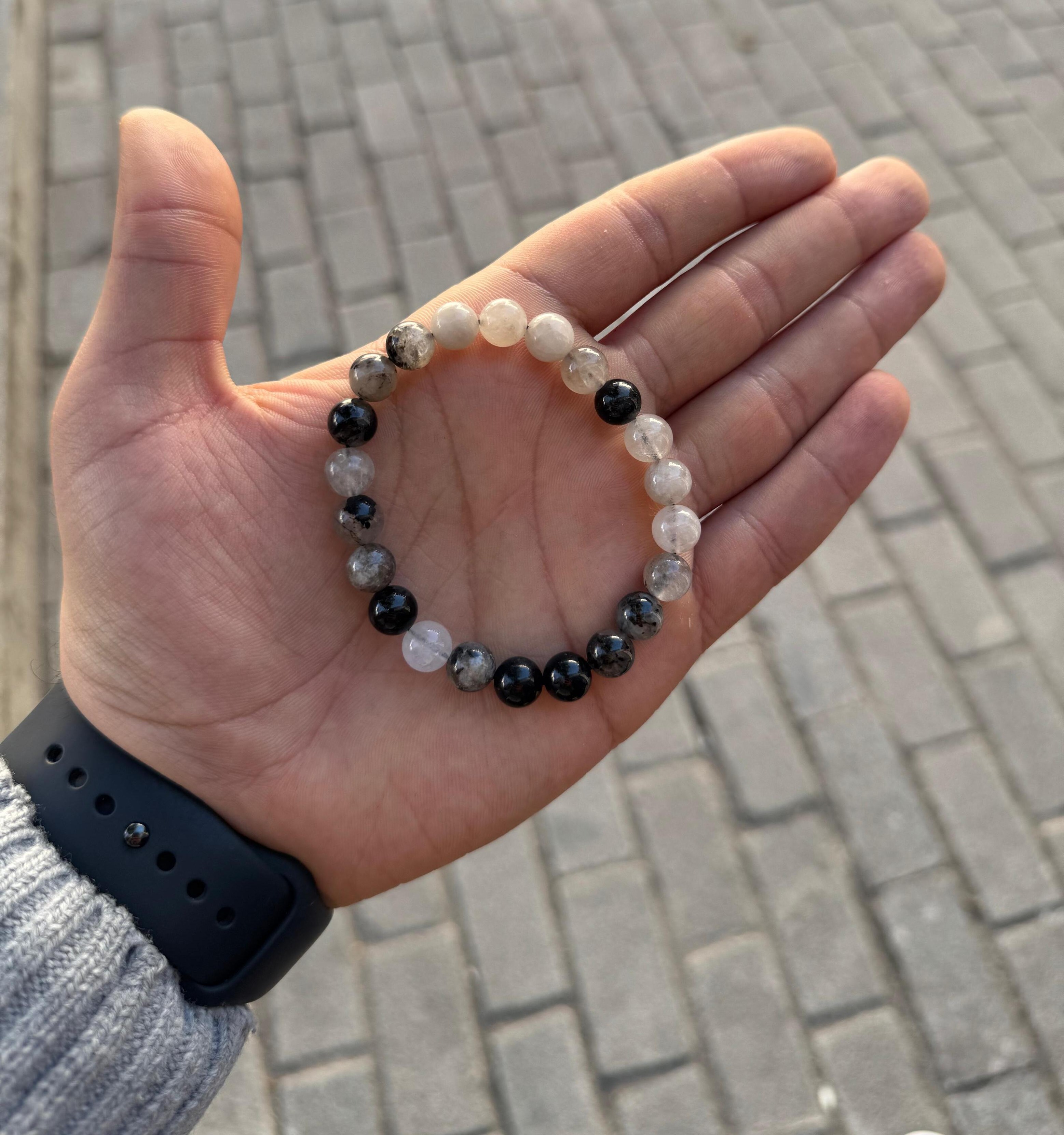 bracelet bracelet black hair quartz / سوار حجر الكوارتز الأسود