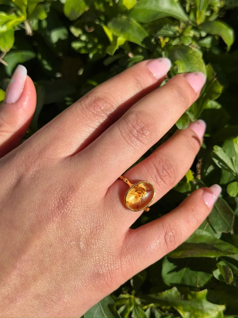 Bague Ambre en argent s925 / خاتم من الكهرمان والفضة عيار 925