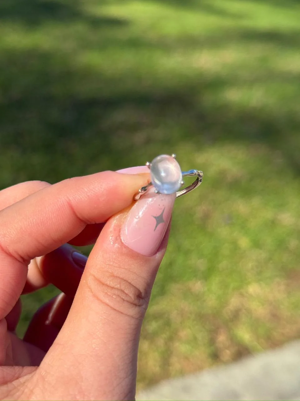 Bague quartz rose en argent s925/ خاتم من الكوارتز الوردي مصنوع من الفضة عيار 925