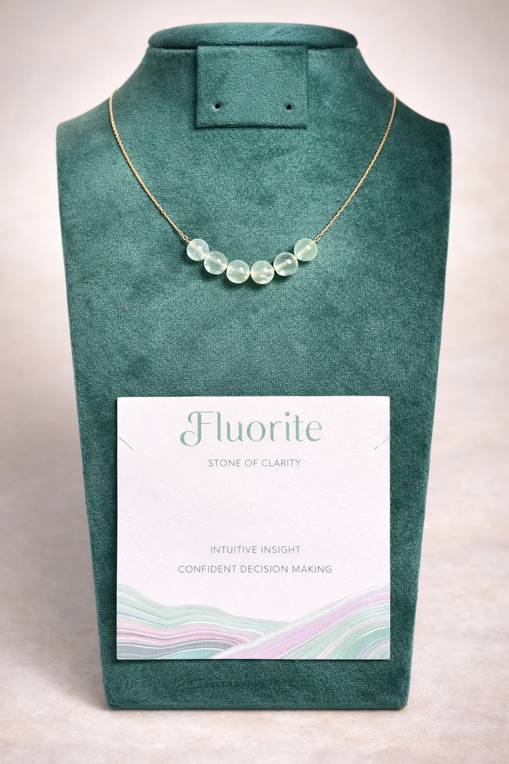 collier fluorite avec acier inoxydable