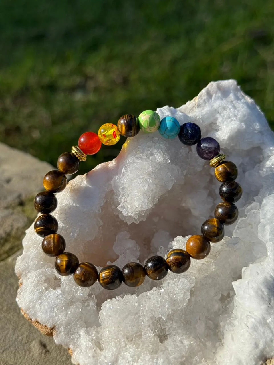 bracelet œil de tigre chakra /سوار شاكرا عين النمر