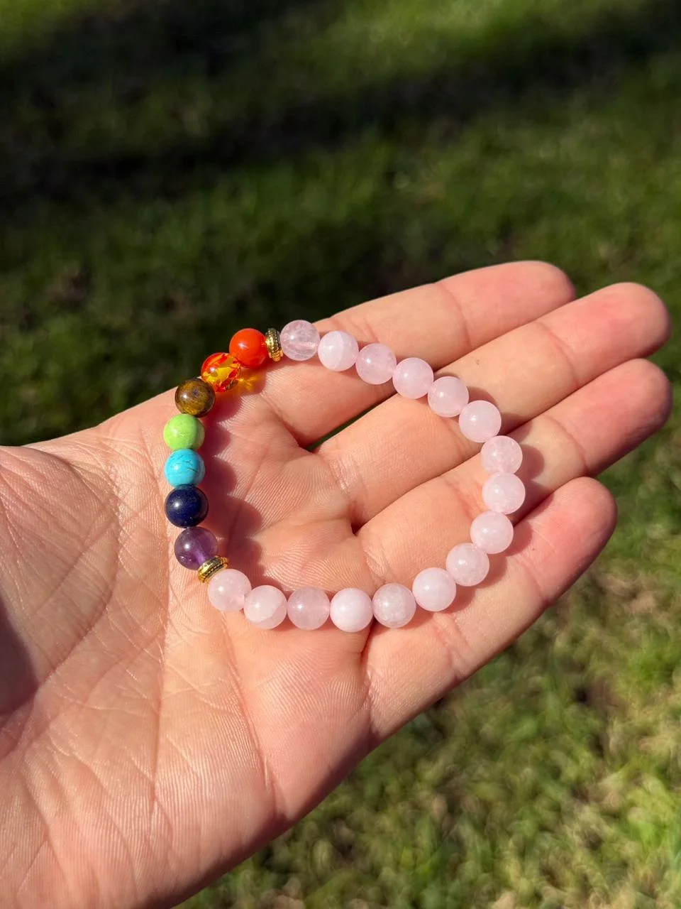 bracelet quartz rose chakra /سوار شاكرا من الكوارتز الوردي
