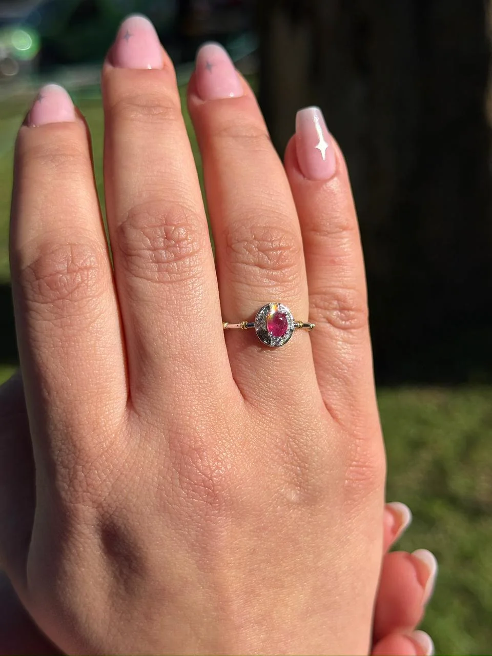 Bague rubis en argent s925/خاتم من الياقوت من الفضة عيار 925