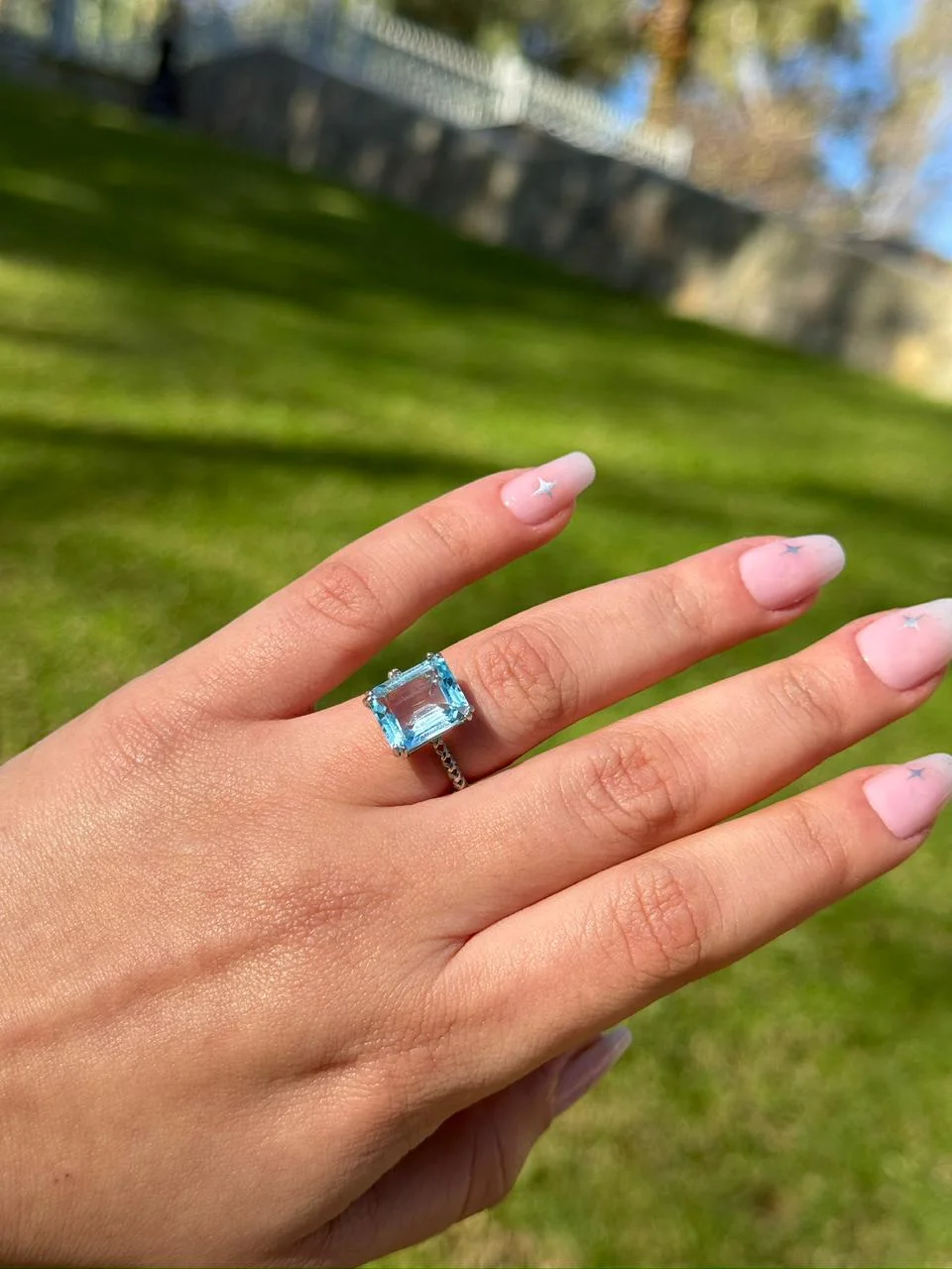 Bague topaz en argent s925/خاتم من التوباز الفضة عيار 925