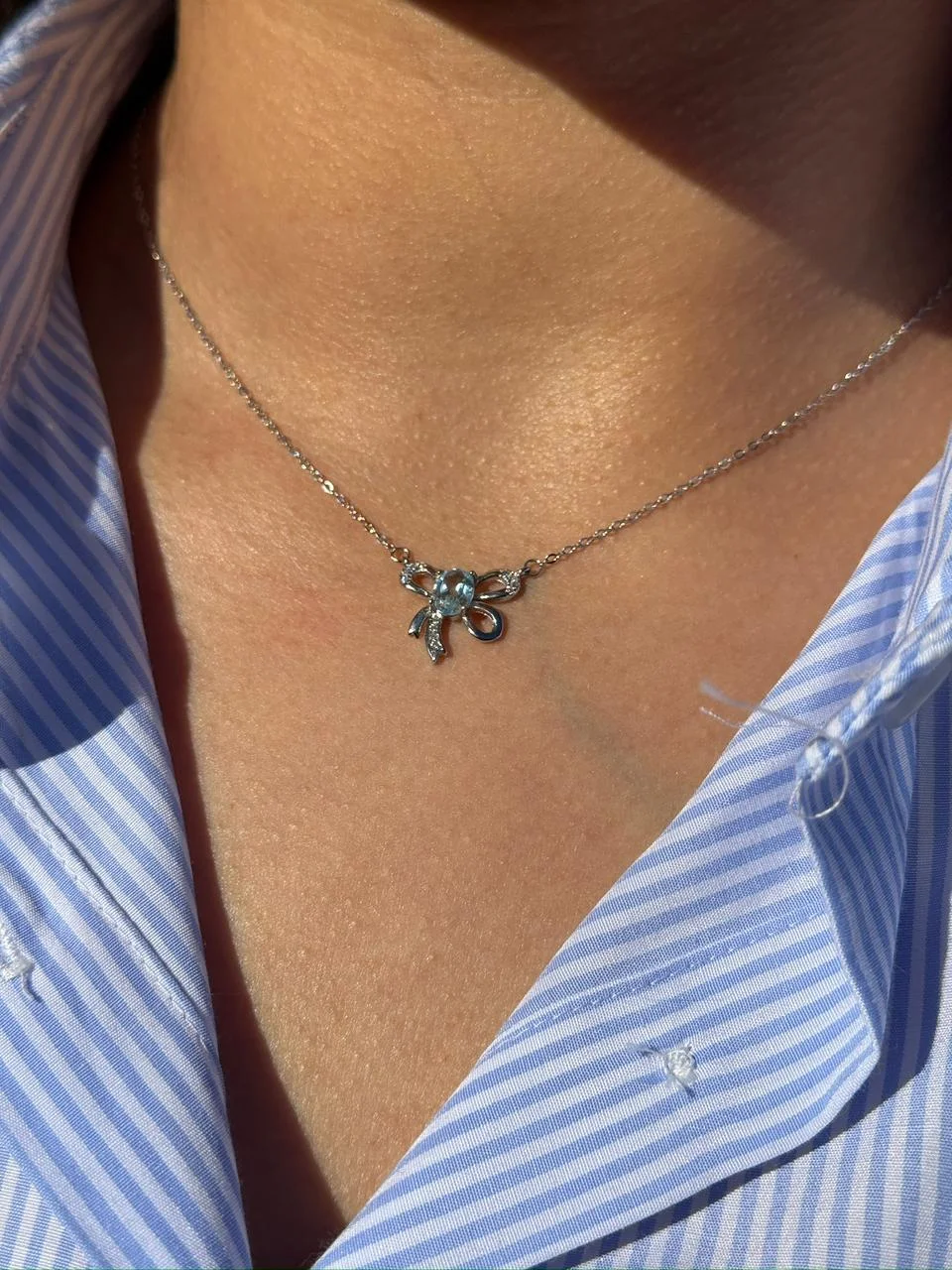 collier topaz bleu en argent s925/قلادة من التوباز الفضة عيار 925