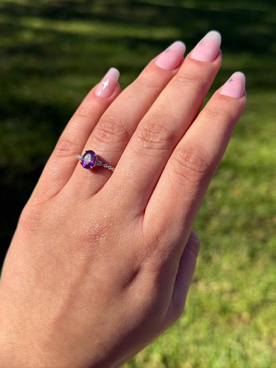 Bague Améthyste en Argent 925 | خاتم الجمشت فضة عيار 925