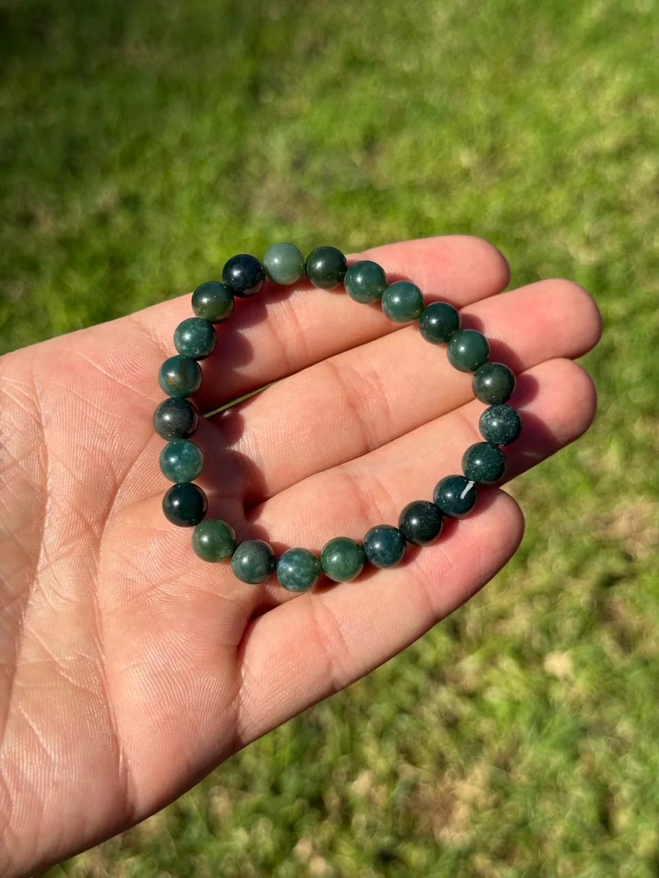 bracelet moss agate / سوار حجر الأجات الطحالب