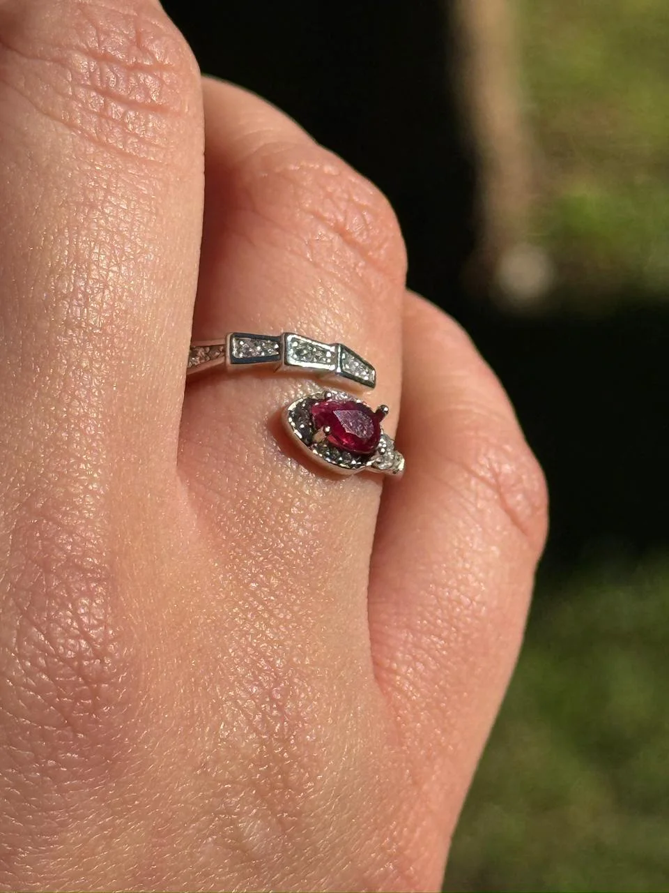 bague garnet en argent 925 / خاتم العقيق الأحمر فضة عيار 925