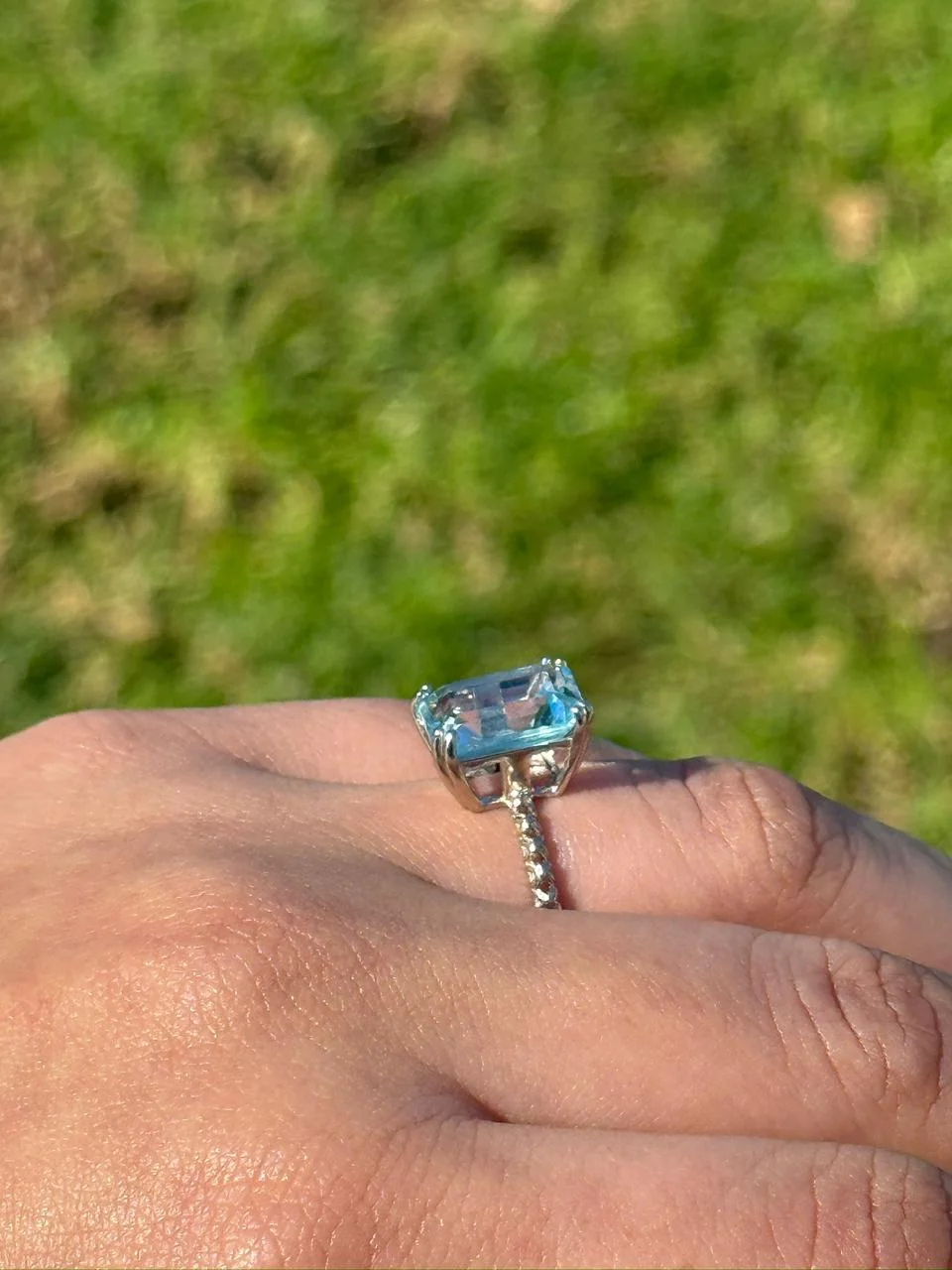 Bague topaz en argent s925/خاتم من التوباز الفضة عيار 925