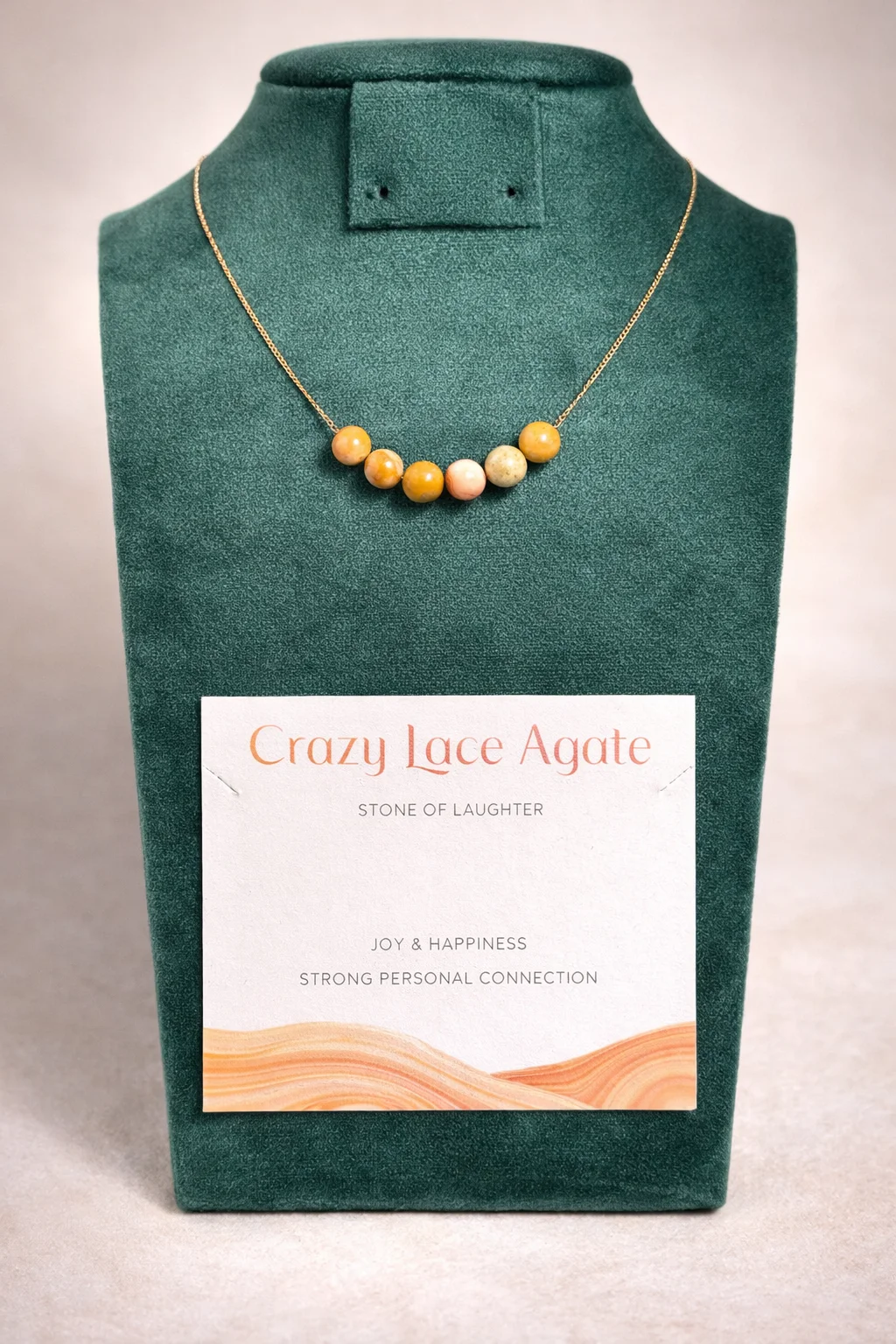 collier crazy lace agate avec acier inoxydable