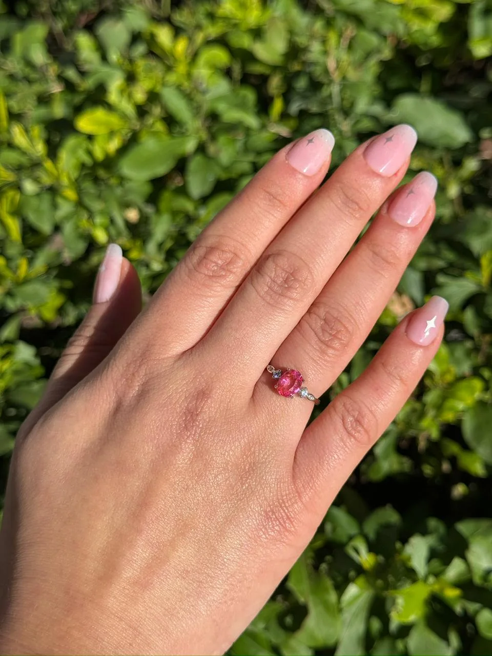 Bague topaz rose en argent s925/ خاتم من التوباز الوردي من الفضة عيار 925