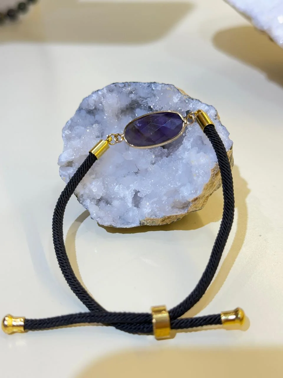 bracelet améthyste carre / سوار من الجمشت