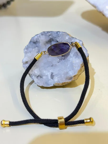 bracelet améthyste carre / سوار من الجمشت