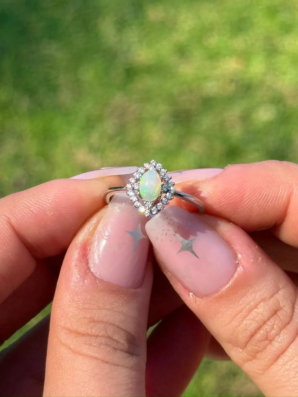 Bague opale en argent s925/خاتم أوبال من الفضة عيار 925