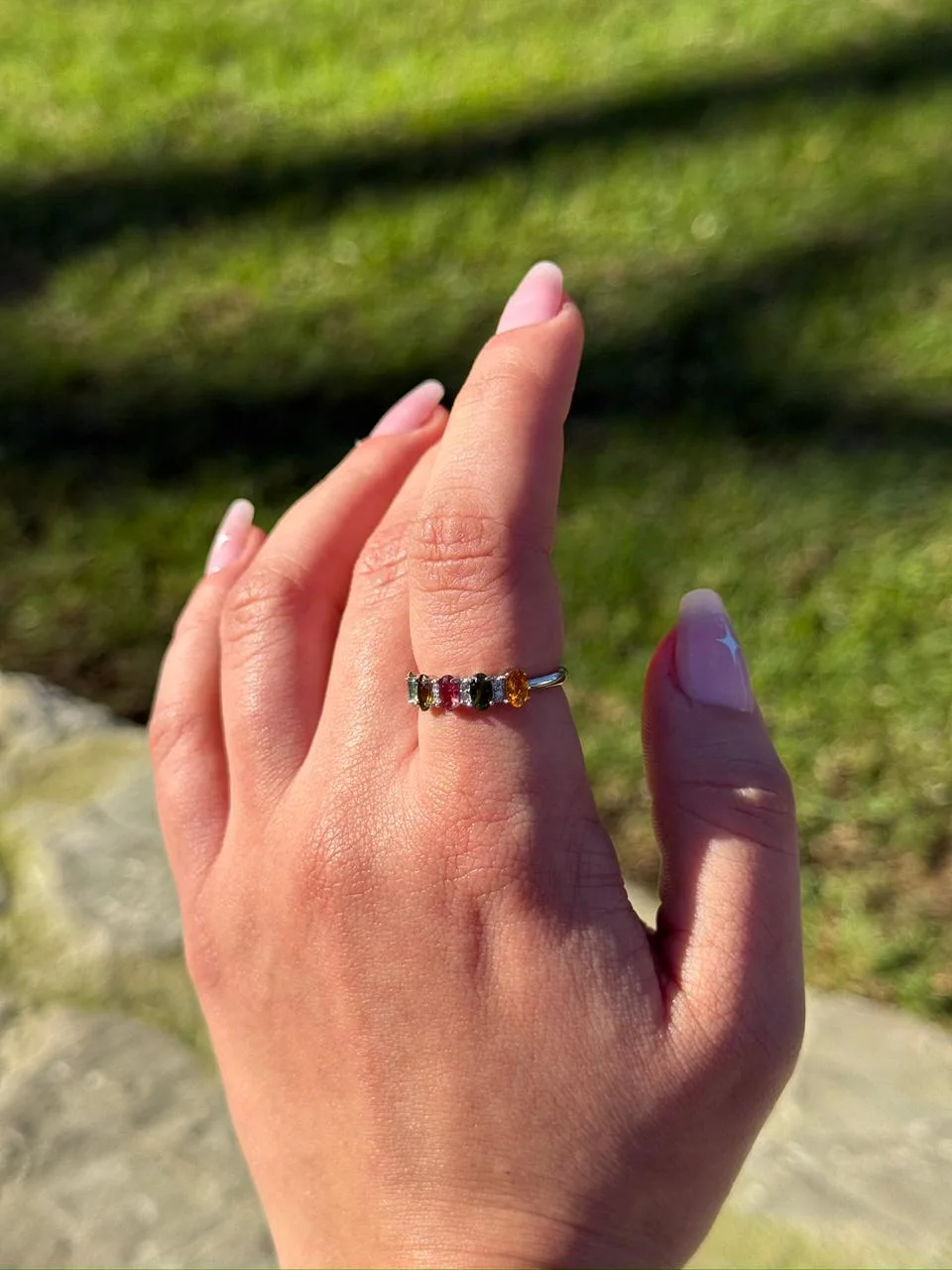 bague tourmaline en argent s925 /خاتم التورمالين من الفضة عيار 925