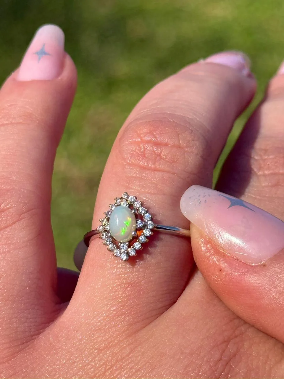 Bague opale en argent s925/خاتم أوبال من الفضة عيار 925