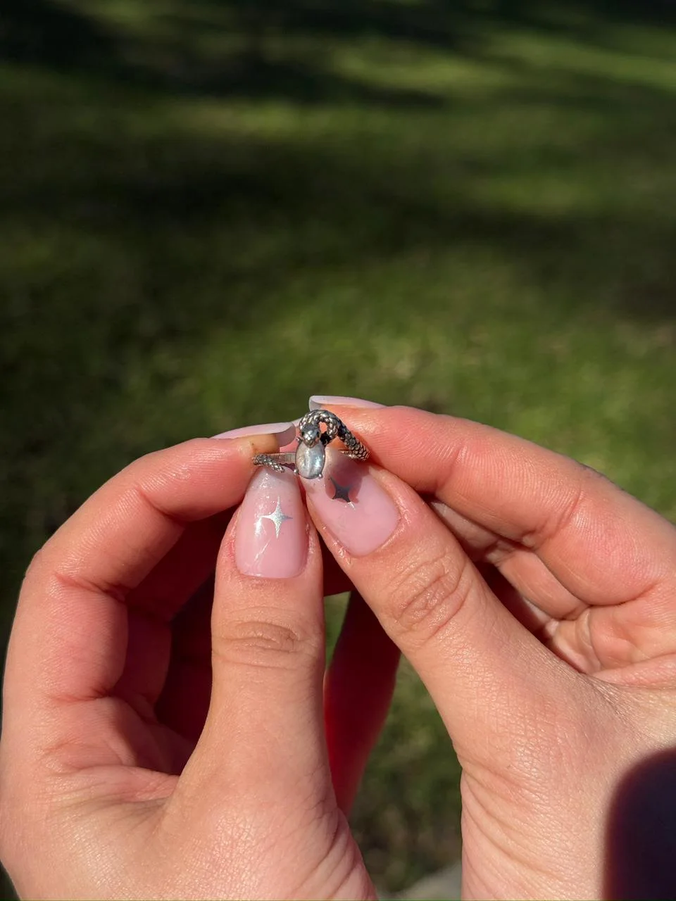 Bague aquamarine en argent 925  / خاتم أكوامارين فضة عيار 925