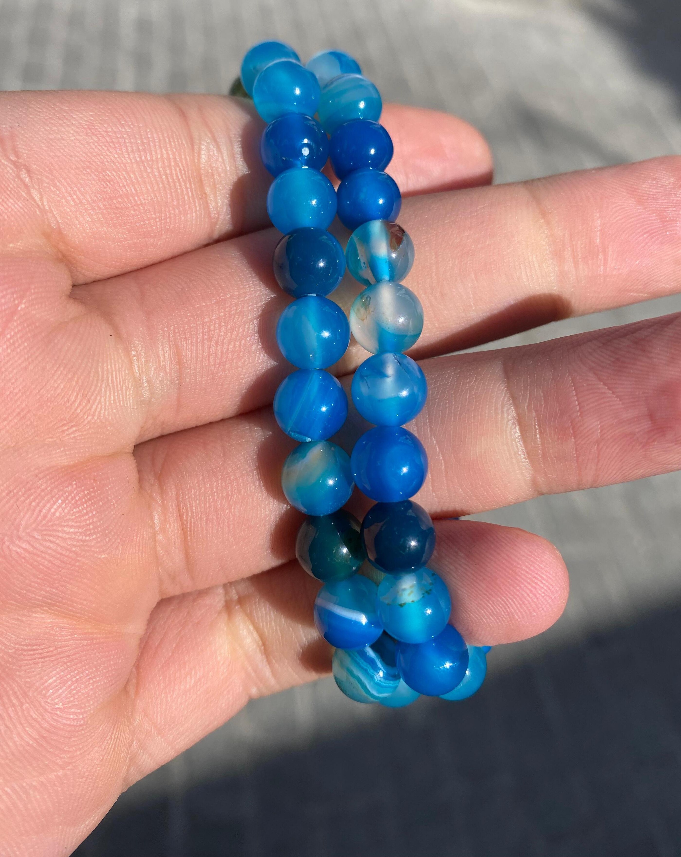 bracelet agate bleu/ سوار العقيق الأزرق