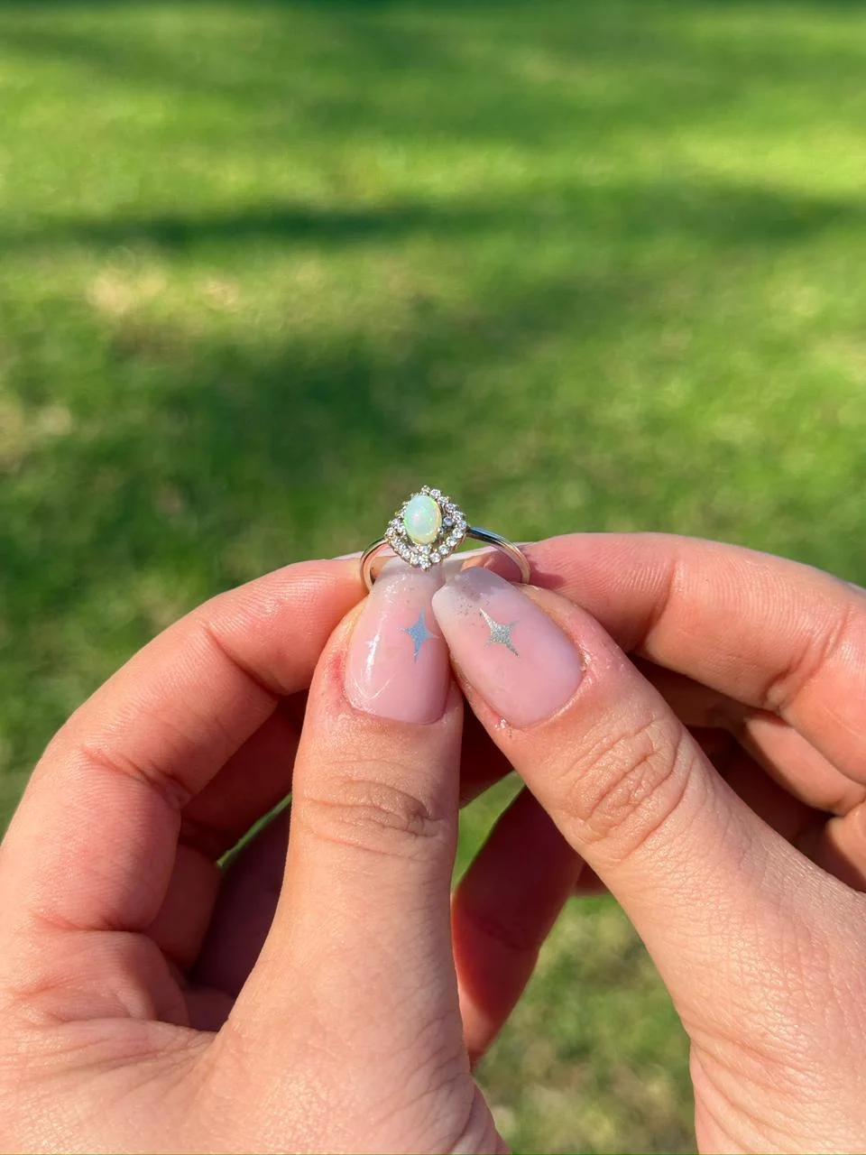 Bague opale en argent s925/خاتم أوبال من الفضة عيار 925