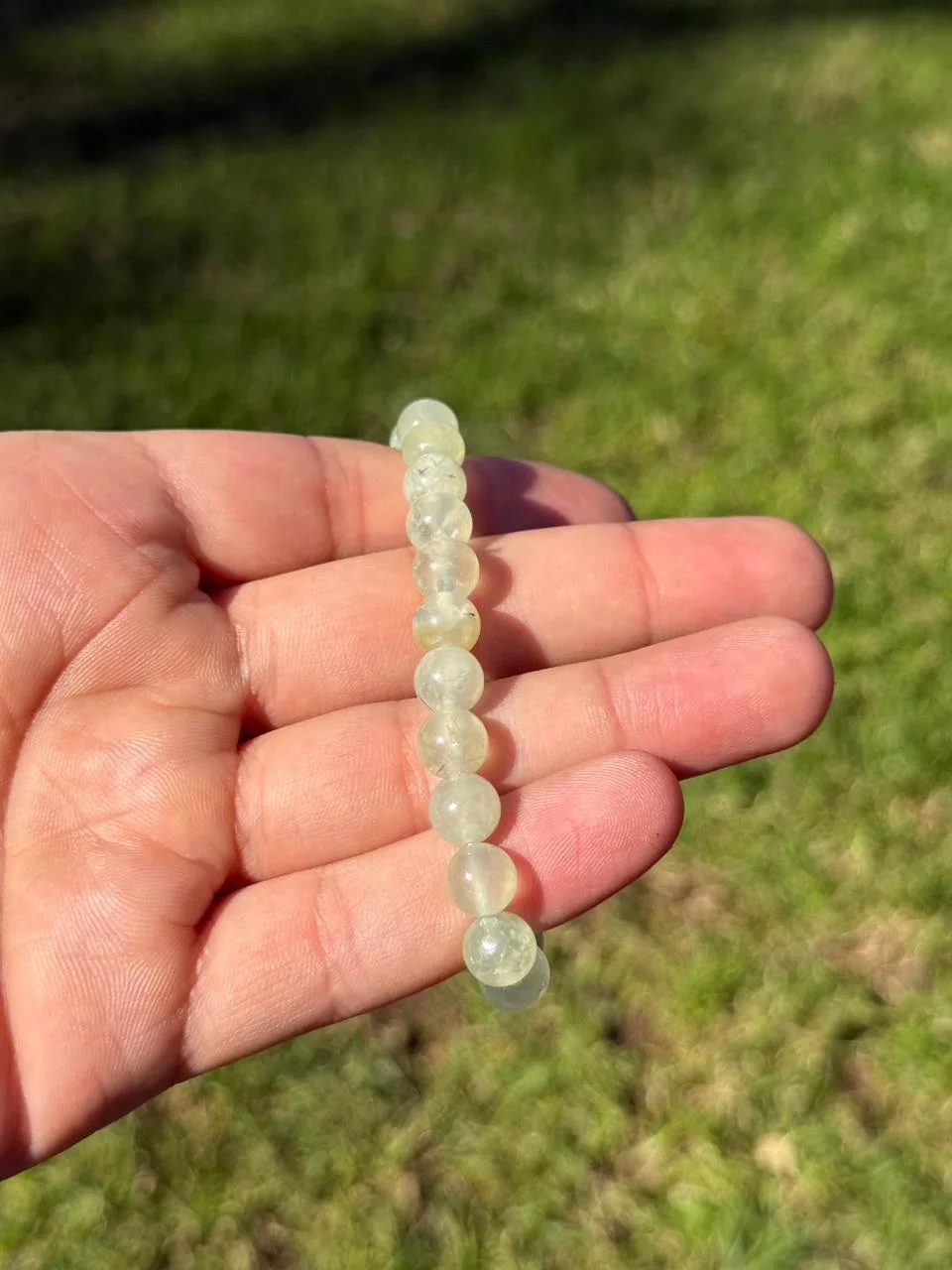 bracelet prehnite / سوار حجر البرينايت الطبيعي