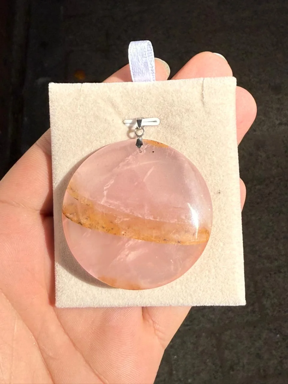collier quartz rose /قلادة الكوارتز الوردي
